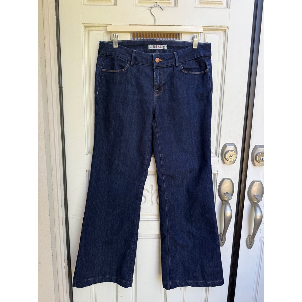 J Brand Women Dark Wash Wide‎ Leg Jeans Made in USA Indigo Flare Size 31
